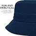Bucket Hat for Kids, Boy and Girl Sun Hat Kid Ages 4-7 and Big Kids 7-14 Years 100% Cotton for Summer Teen Youth Beach Hat Navy