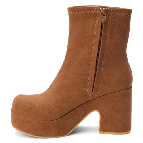 BEACH by Matisse Womens Dalton Round Toe Zippered Platform Casual Boots Ankle High Heel 3" & Up - Black3