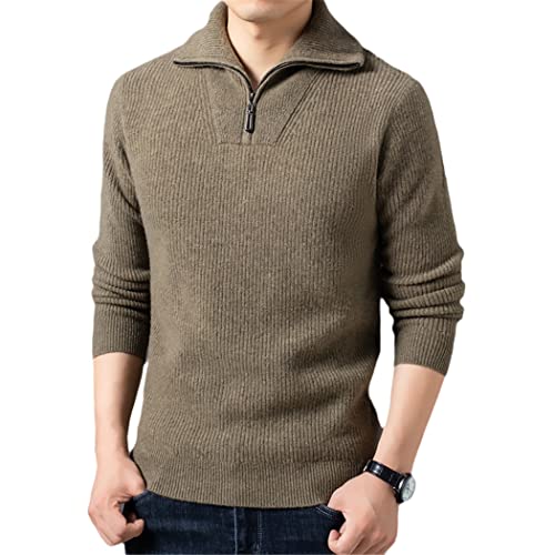 Pull d'hiver homme laine épaisse col zippé contre le froid intense XL
