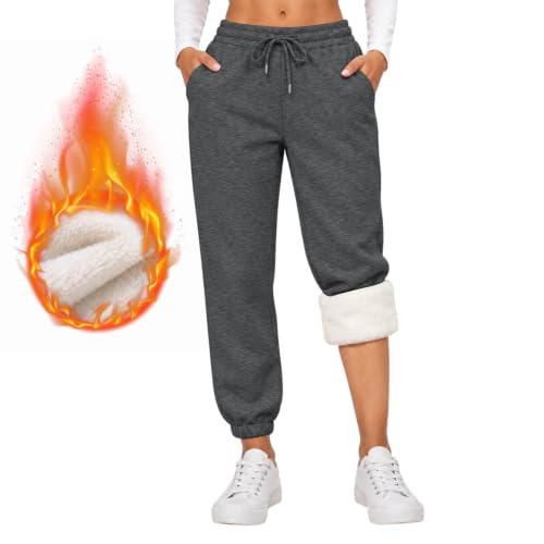 Winter Joggers for Women Sherpa Fleece Lined Sweatpants with Pockets - image 2