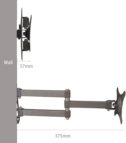 Miniatura 4 de Columpio de montaje en pared para televisores de 14" a 27" y paneles planos, LCD LED de hasta 22 libras, VESA 2.953x2.953 in a 3.937x3.937 in,