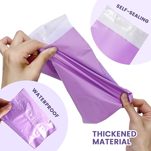 Image of Disposal Sanitary Napkin Bags, 200 Pcs, Purple Disposable Plastic trash bag with Self-sealing for Odor-proof, disposal of Feminine Hygiene or Pet Waste, 10 inch x 6 inch
