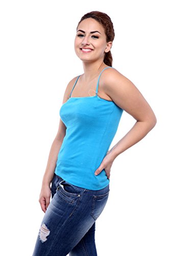 Image of Teemoods Women's Cotton Spaghetti Strap Camisole Slip - Adjustable Straps, Slim Fit, Soft Innerwear Tank Top for Layering & Everyday Comfort