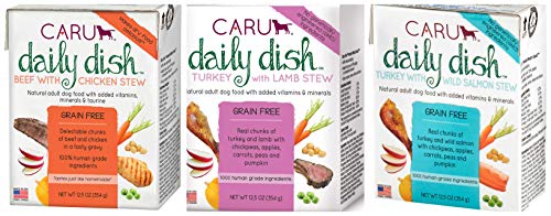 Caru Daily Dish Stews for Dogs in 3 Flavors: (1) Beef with Chicken