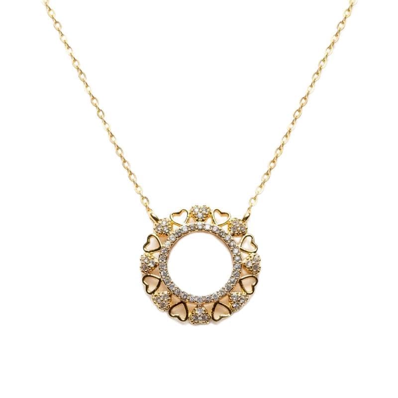 Collier en argent sterling 925 plaqué or et zircone LKBEADS fait main
