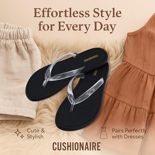 CUSHIONAIRE Surf Flip Flop Sandals for Women with Flexible Sole and Soft Jelly Strap, Lightweight Casual Slides3