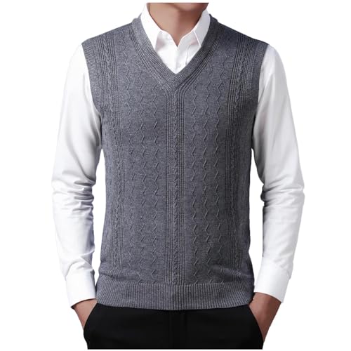 Men's Casual Sweater Vest V-Neck Slim Fit Sleeveless Sweaters Knitted Pullover Vests Stylish Tank Tops4