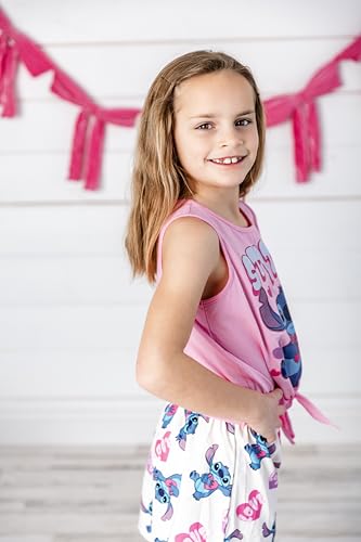 Image of Disney Frozen Princess Minnie Stitch Girl Clothes Long Sleeve Knot Front Sweatshirt Flare Pants Fall 2 Piece Outfit 2-9Y