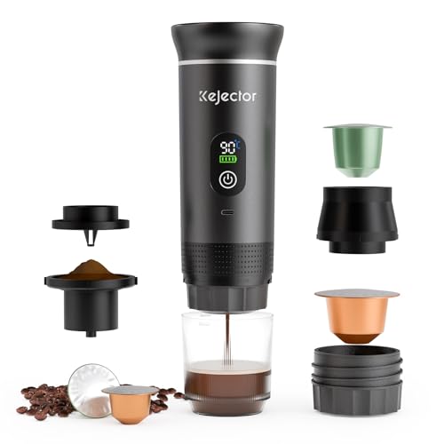 Image of kejector Battery Powered Coffee Maker Cafetera Portatil Personal Espresso Coffee Machines for Travel Car Espresso Machine 80ml for Hiking Camping Small Electric Coffee Machine
