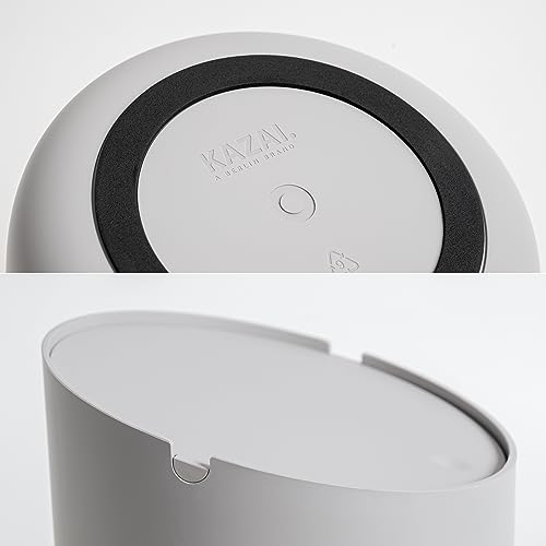 Kazai.® Mini Waste Bin 'Tove' - Small and Unique Design Bin from Berlin, Bin: Light grey, Lid: Light grey - Image 3