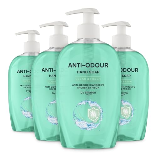 by Amazon Jabón de manos antiolores, 4 x 500 ml