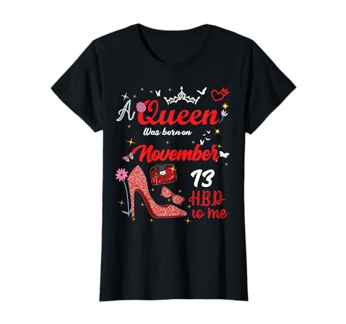 11月13日 誕生日 この女王は11月13日に生まれました Tシャツのサムネイル