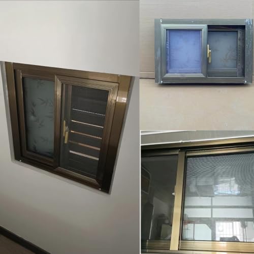 Ventana de sótano de 50x50 cm en aluminio con mosquitera y vidrio de 4mm 8
