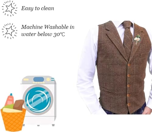 Men's Vest Soft Jacket Herringbone plaid Business Waistcoat for Gentleman Best Man Wedding Vest2