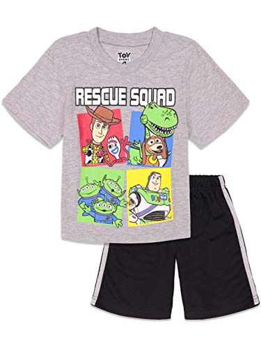 Disney Pixar Toy Story Toddler Boys Short Sleeve T-Shirt & Shorts Set Grey 4T