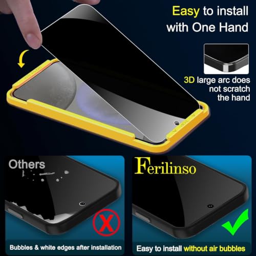 Image of Ferilinso 3 Pack Privacy Screen Protector for Samsung Galaxy S24