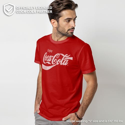 Coca-Cola Camiseta de Manga Corta para Hombre Eighties Coke, Rojo -, Large