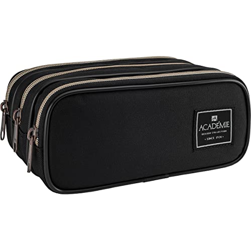 Estojo Triplo G Academie, Tilibra, Preto