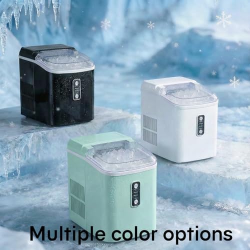 KMFurnila Nugget Ice Maker Countertop, Portable Ice Makers Machine with Removable Basket and Scoop, Self-Cleaning, Quiet, 6-Min Ready, 24lbs in 24Hrs, Visible, for Home, Party, RV, Camping, Black — view 8