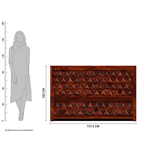 Image of Solid Sheesham Wood Navis Queen Size Bed with Box Storage Palang Cots Wooden Double Beds for Bedroom, Living Room, Hotel and Home (Honey Finish)