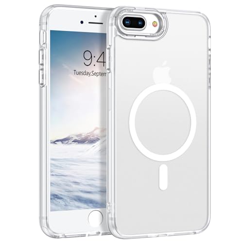 Coque iPhone 7 Plus compatible MagSafe DOMAVER blanche matte