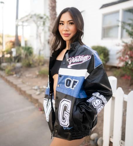 Aelfric Eden Womens Faux Leather Jacket Y2k VG Detachable Racing Jacket Oversized Trendy Outfits3