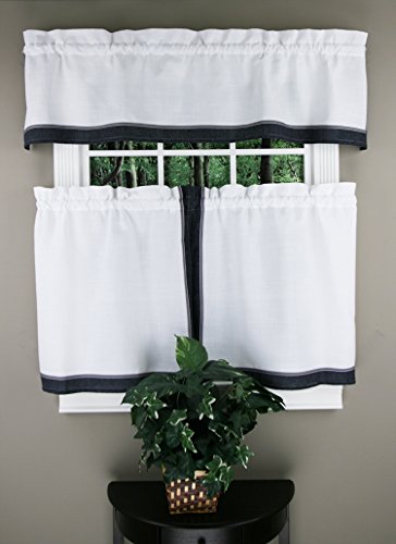 Lorraine Home Fashions Stratford Tier Curtain Pair, 56 by 24-Inch, Blue