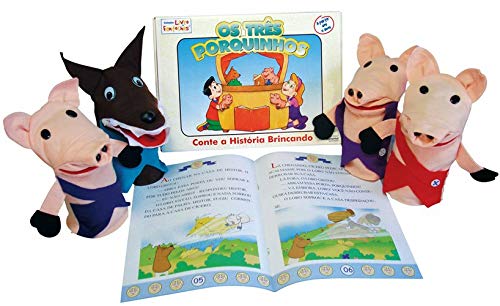 Fantoche + Livro Os Tres Porquinhos