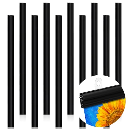 ReliThick 10 Pcs 48 Inch Poster Hanger Frame Hanging Rails for Posters Clips Signs Maps Picture...