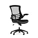 Flash Furniture Desk Chair with Wheels | Swivel Chair with Mid-Back Black Mesh and LeatherSoft Seat for Home Office and Desk, BL-X-5M-LEA-GG