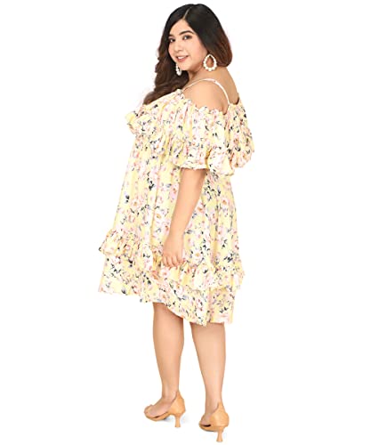 Image of OOMPH! Women's Western & Fusion wear Crepe Pleated Knee Length Dress - Green