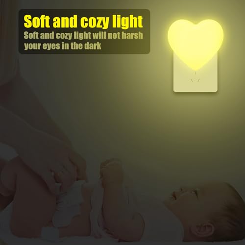 Image of INZU Night Lights Plug into Wall, LED Night Light for Kids, Cute Nightlight with Auto Dusk to Dawn Sensor, LED Nightlight with Soft Warm Light for Bedroom, Nursery, Bathroom, Hallway (Yellow)