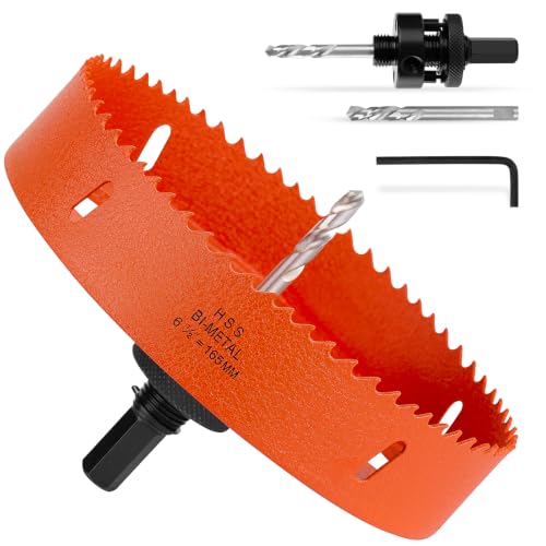 Image of 6-1 /2 Inch Hole Saw 6.5 inch Circle Drill Bit Wood Metal Drywall Plastic Pipe