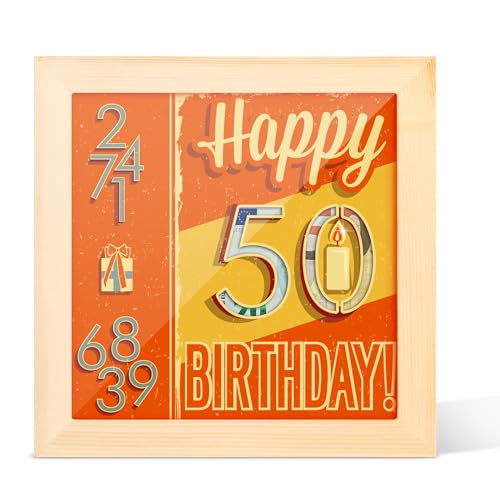 Dulov Marco de fotos para 50 cumpleaños, regalo para 50 cumpleaños, mujeres y hombres, regalo de dinero con marco de fotos, creativo regalo de cumpleaños 50