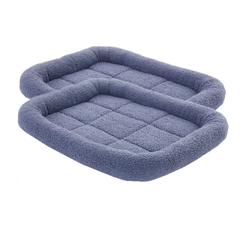 SHENGOCASE 2-Pack Teddy Fleece 27cm x 43cm Rectangular Cat Bed Cushion with Bolster for Small Dog, Replacement Bed for Cat House Cat Carrier Bag Cat Perch