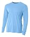 A4 Men's Cooling Performance Crew Long Sleeve T-Shirt, Light Blue, Large