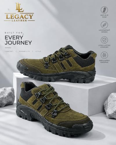 Image of Men's Olive Green Casual Lace Up Outdoor Shoes