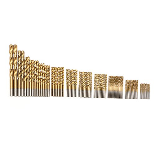 EsportsMJJ 99Pcs 1.5-10 mm Titanio Recubierto HSS Brocas Helicoidales Conjunto