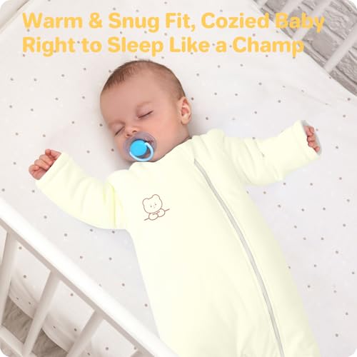 Image of Premium Cotton Baby Sleep Sacks with Legs Winter 3-6 Months 2.5 Tog, Ultra Soft Wearable Blanket Sleeping Bag Sack Easy Diaper Changing Transition Sleep Sacks Unisex Newborn Infant Babies Girls Boys