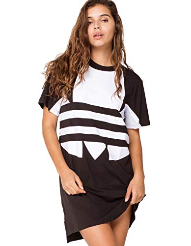 adidas Originals Women's Large Logo T-Shirt Dress, Black/White, M
