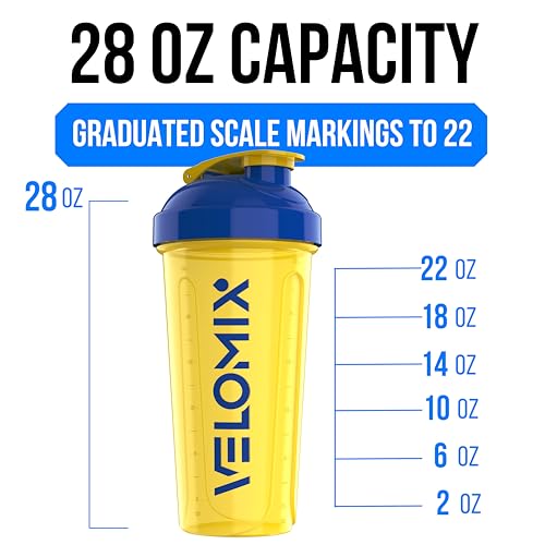 Image of VELOMIX -2 Pack- 28 oz Protein Shaker Bottles for Protein Mixes - 2x Wire Whisk | Leak Proof Shaker Cups for Protein Shakes and Pre Workout | Protein Shaker Bottle Pack (B9) Stand Strong Pack