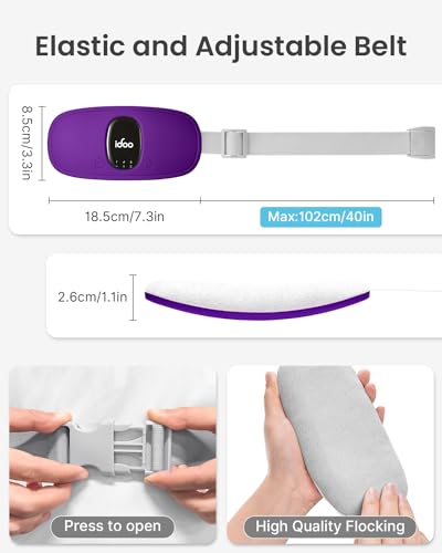 Image of iDOO Heating Pad for Cramps, FSA Eligible Items Only List, Portable Cordless Heating Pad, Electric Waist Belt Device for Cramps Pain, Gifts for Girlfriend Mom Wife Women (Deep Purple)
