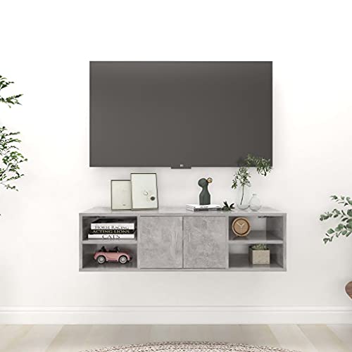 Frdhee Listón para paredes, estantería de pared, color gris hormigón, 102 x 30 x 29 cm, material de madera para salón, cocina, dormitorio, baño y oficina