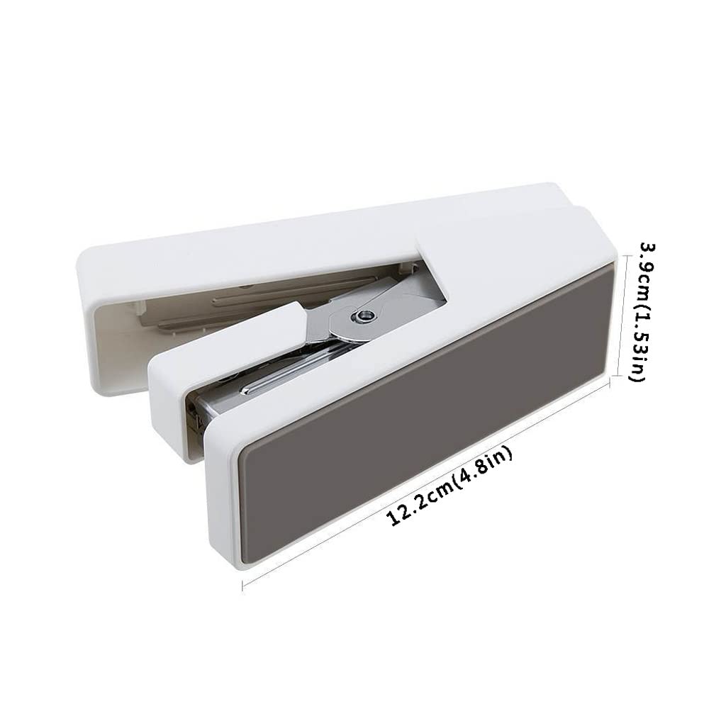 Heftgerät, Büroheftgerät, Büroheftgerät, tragbarer Hefter, Büroheftgerät, Einfingerdruck, arbeitssparendes Heftgerät, weiß, geeignet for Binden und Fertigstellen von Bürodokumenten, Heftgeräte for den