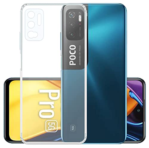 Image of Soft Flexible Silicone Back Cover Compatible with Xiaomi Poco M3 Pro 5G / Redmi Note 10T 5G, Transparent Case