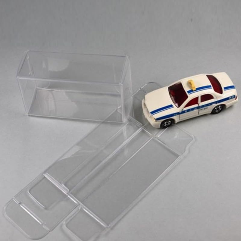 Display Case, Clear Toy Car Model Display Boxes, 1:64 Toys Car PVC Protector Box Case Display Box 41 * 43 * 82mm for Hot-Wheels, Dustproof & Waterproof Toy Car Storage Display Boxes(50pcs)