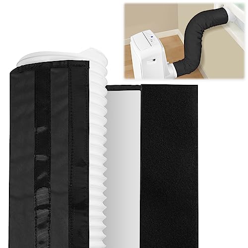 Angooni Portable ac Hose Cover - 59” Flexible and Thick Air Conditioner Hose Cover Wrap with No Leaks, Portable ac Hose Insulation for Hoses between 5' and 5.9' in diameter, Black