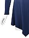 WT1050 Womens V Neck Long Sleeve Dip Dye Handkerchief Hem Tunic Top L NAVY