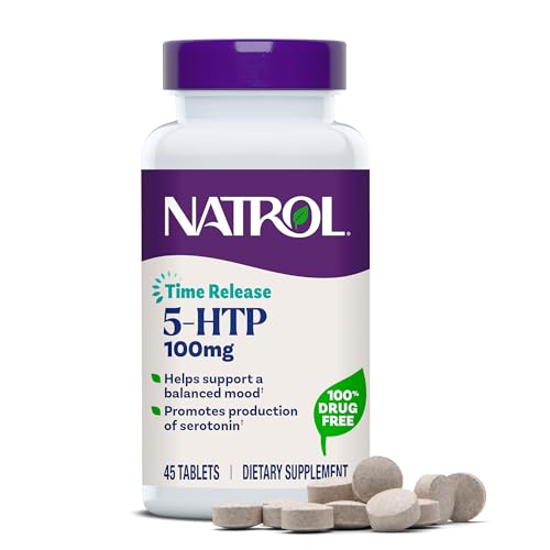 Natrol 5-HTP 100 mg Time Release, Helps Support a Balanced Mood, 90 Tablets