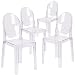 Flash Furniture 4 Pk. Ghost Chair with Oval Back in Transparent Crystal